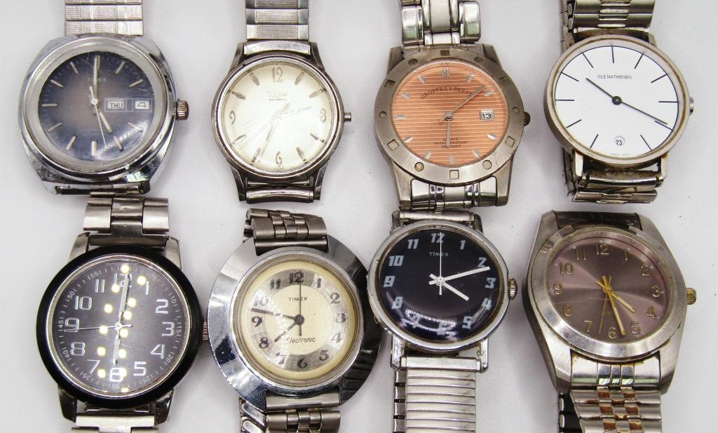 (8) Vintage Men's Wrist Watches! Wyler, Timex, (1 of 3)