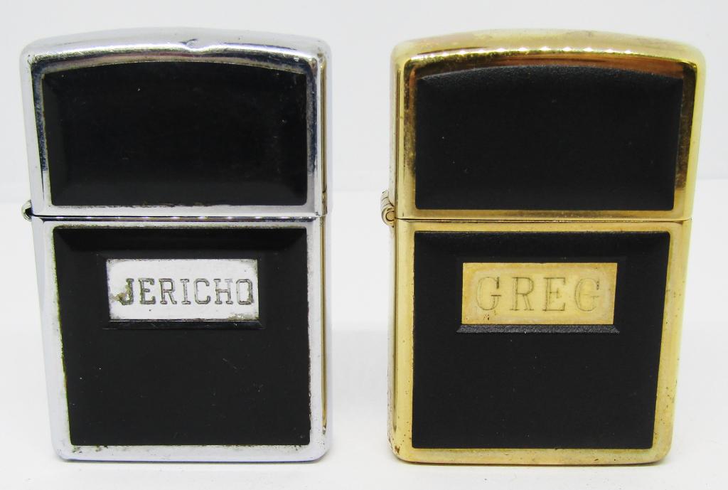(2) BLACK RAISED DESIGN ZIPPO LIGHTERS! (1 of 4)