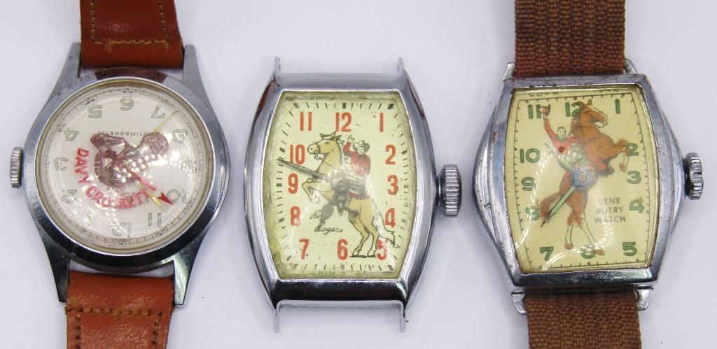 Roy Rogers, Davy Crockett, Gene Autry Wristwatches: Untested!