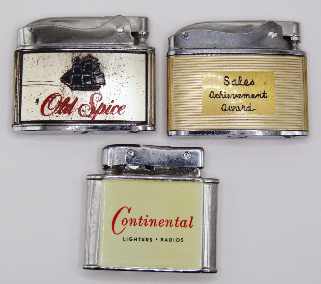 (3) Vintage Flat Advertising Lighters! Old Spice " (1 of 3)