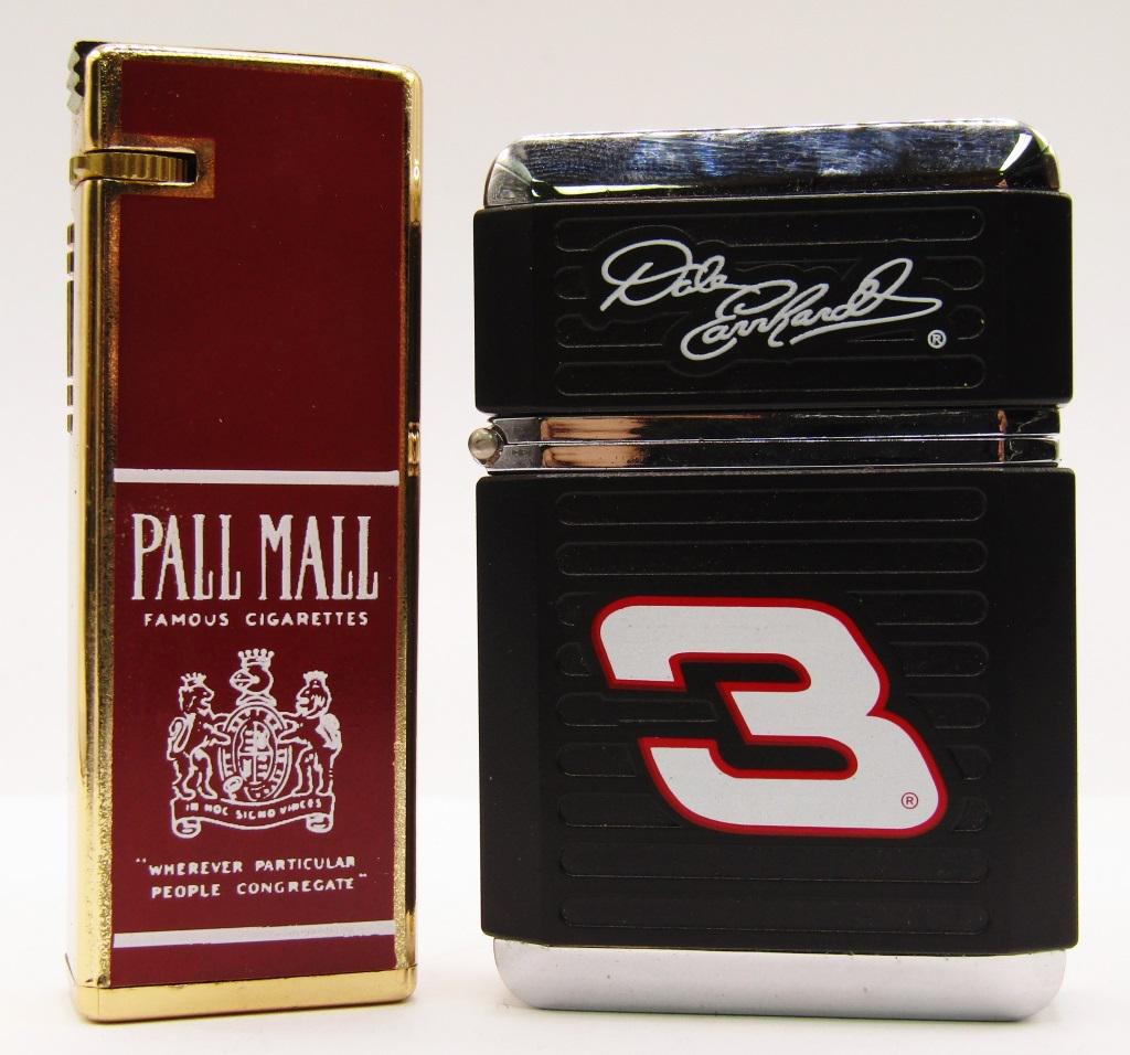 (2) Vintage Lighters; Pall Mall Butane Flip Top: Dale Earnhardt FSO #3 Lighter