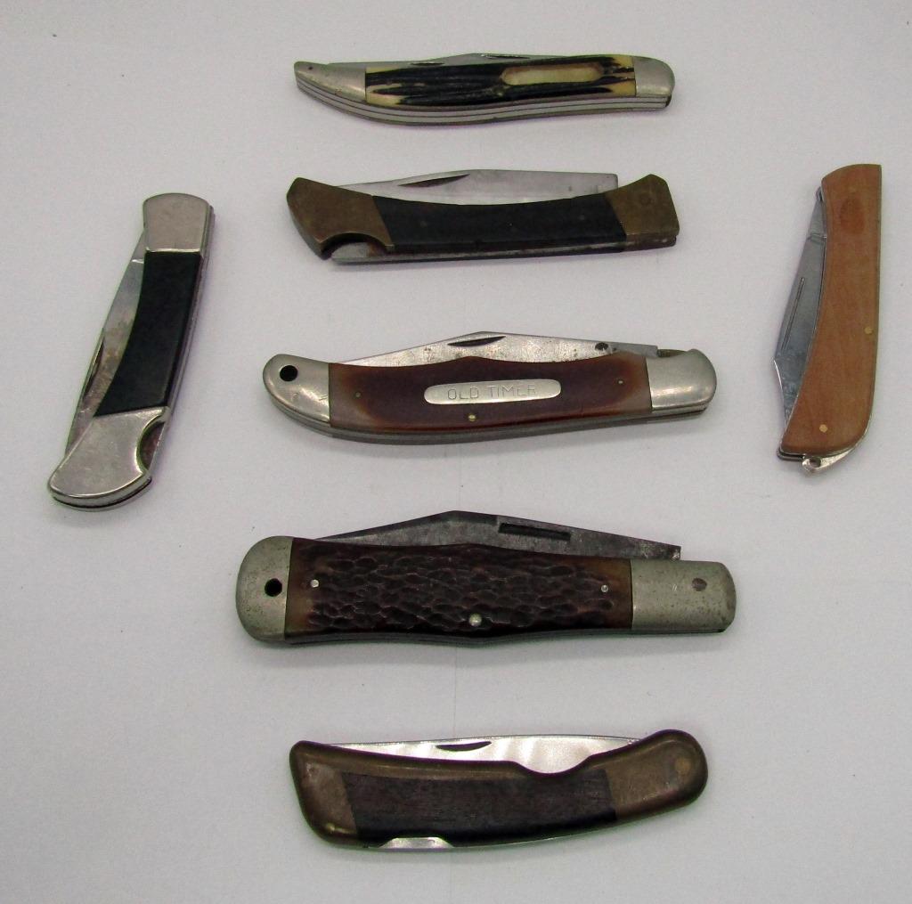 7 Misc  Vintage Pocket Knives 3-4.5" blades (1 of 5)