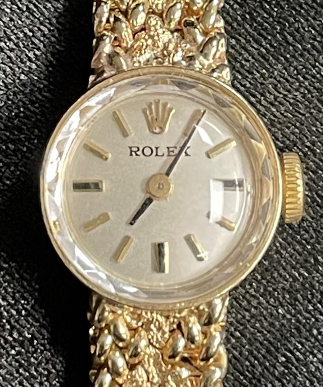14KT Ladies Rolex Dress Watch; (1 of 7)