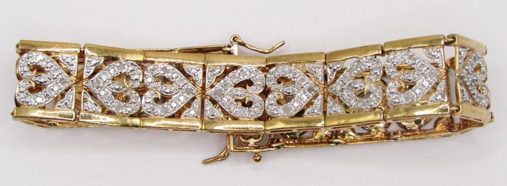 7.5 INCH GOLD TONED STERLING FASHION BRACELET (1 of 4)