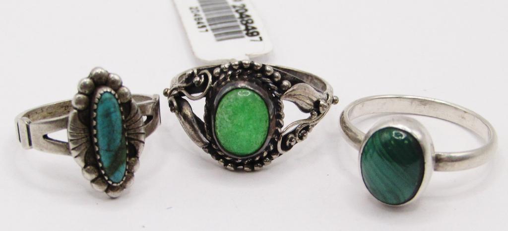 3-SOUTHWESTERN STERLING FASHION RINGS (1 of 5)
