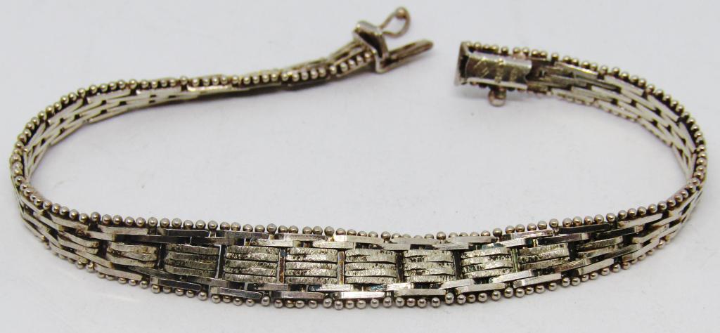 7 INCH ITALY STERLING WOVEN STYLE BRACELET (1 of 3)