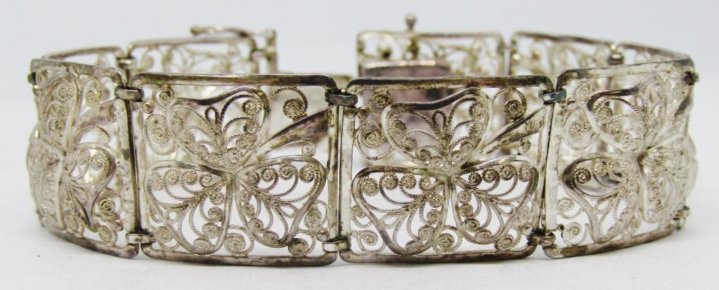 VTG BIRKS STERLING FILIGREE PANEL BRACELET (1 of 4)