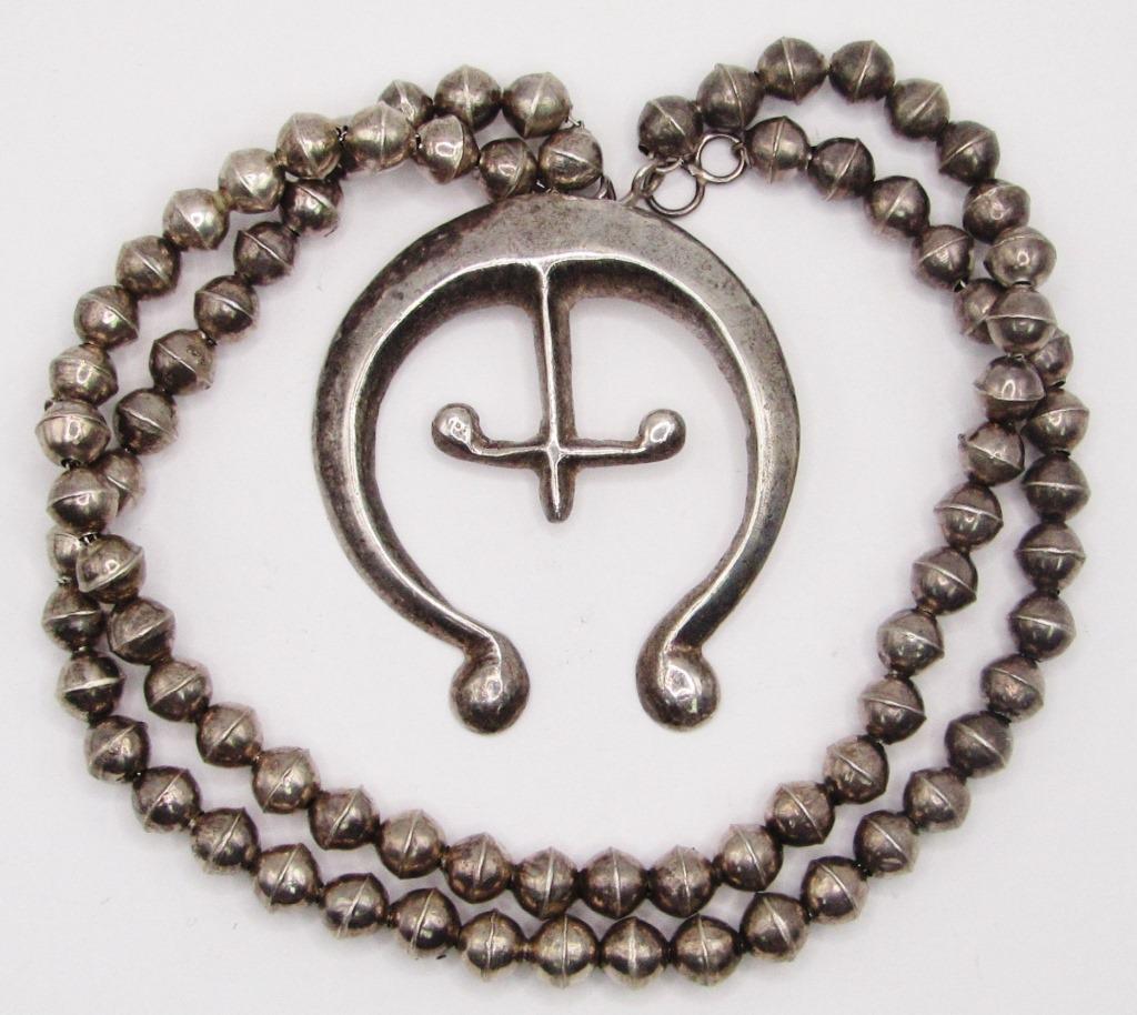 SOUTHWESTERN STERLING BEADED NECKLACE WITH (1 of 3)