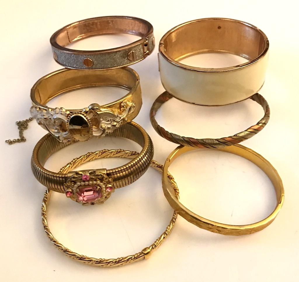 7 GOLD TONE BANGLES/ BRACELETS (1 of 3)