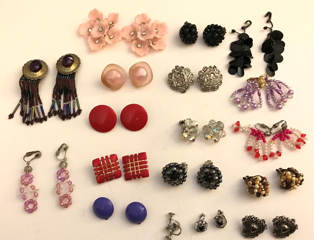 18 PAIRS OF CLIP ON EARRINGS (1 of 2)