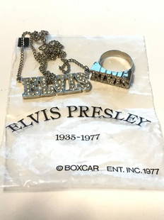 ELVIS PRESLEY NECKLACE AND RING: BID NOW!