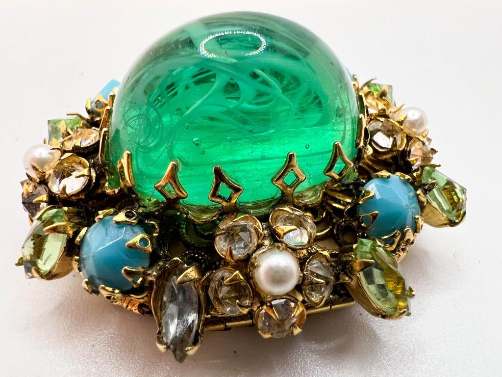 AMAZING RARE SCHREINER? PENDANT LOCKET: AMAZING RARE SCHREINER? PENDANT LOCKET, EXQUISITE CRAFTSMANSHIP, DOG TOOTH PRONGS, INVERTED STONES,DIFFERENT MATERIALS, ABSOLUTE STUNNING IN PERSON !!!