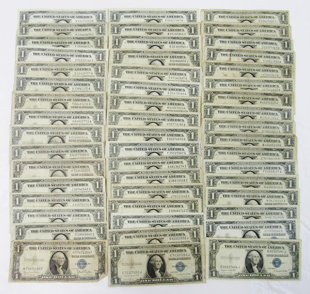 (50) $1 SILVER CERTIFICATES - GREAT MIX (1 of 2)