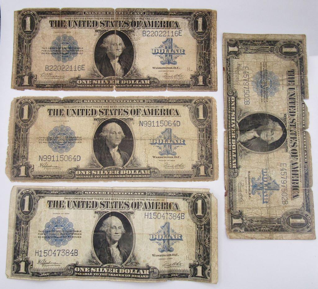 (4) 1923 $1 LARGE SIZE SILVER CERTS (1 of 2)