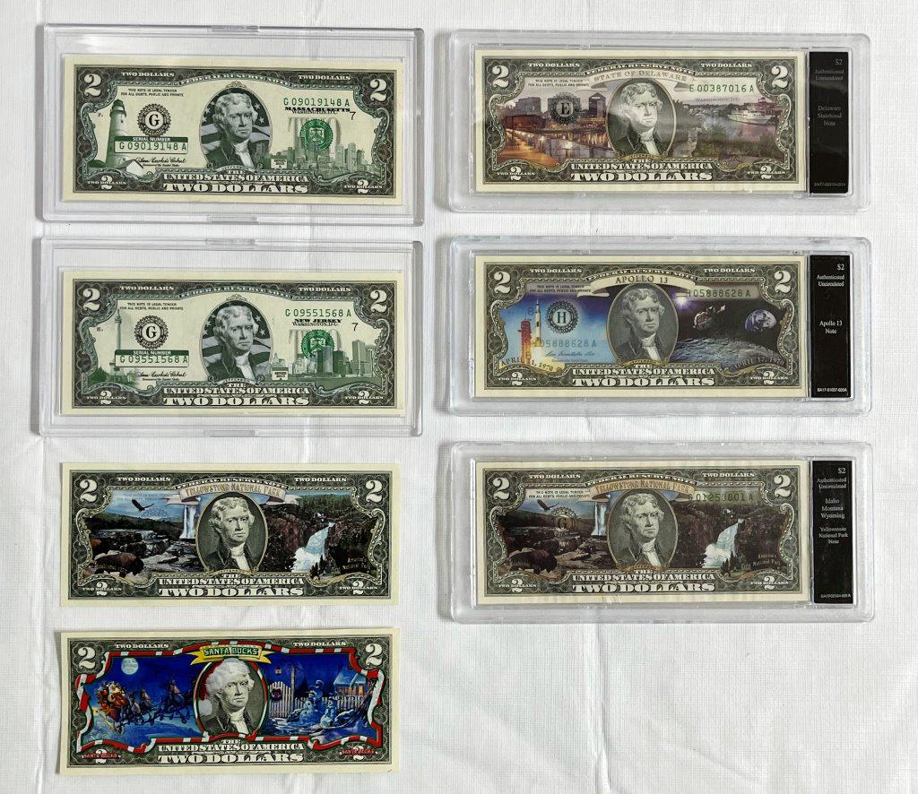 (7) $2 U.S. CURRENCY ENHANCED NOTE LOT (1 of 5)