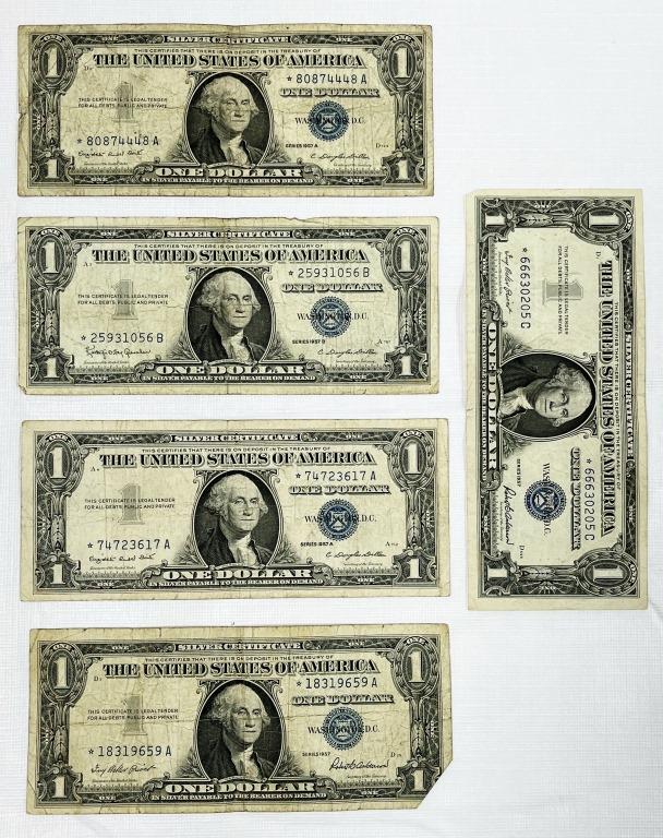 (5) $1 SILVER CERTIFICATE "STAR NOTES" (1 of 2)