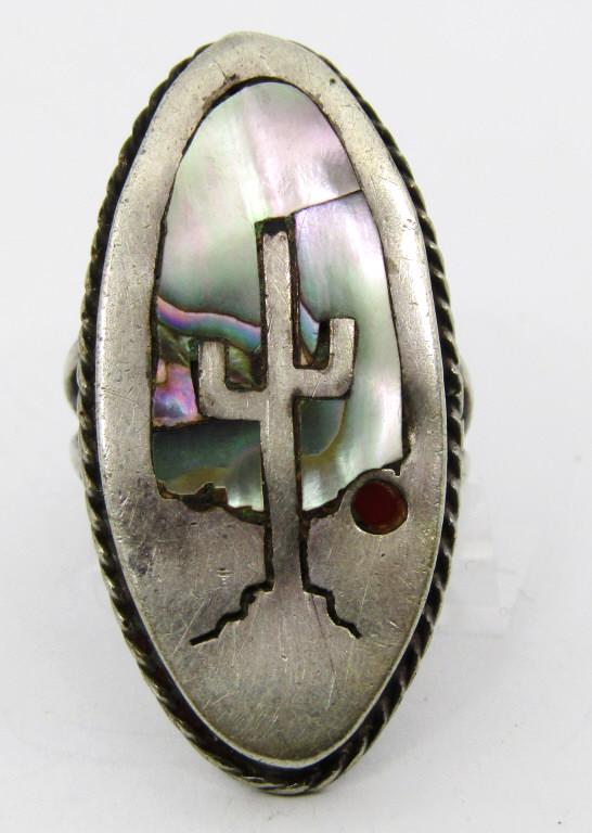 MEXICO STERLING SPLIT SHANK CACTUS RING (1 of 5)