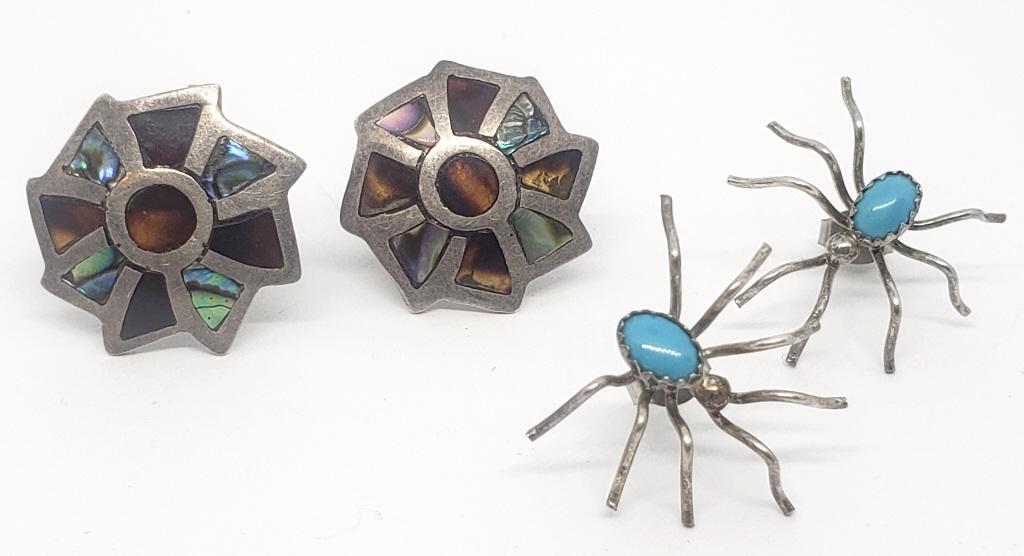 2-SOUTHWESTERN STERLING PAIRS OF EARRINGS (1 of 3)