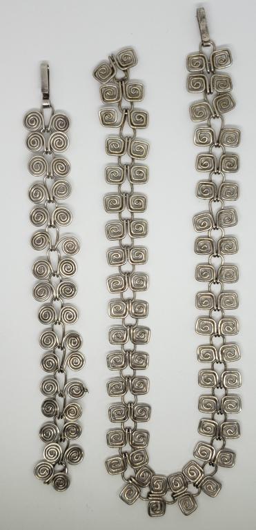 VTG SET! STERLING CURLY-Q DESIGN NECKLACE (1 of 4)