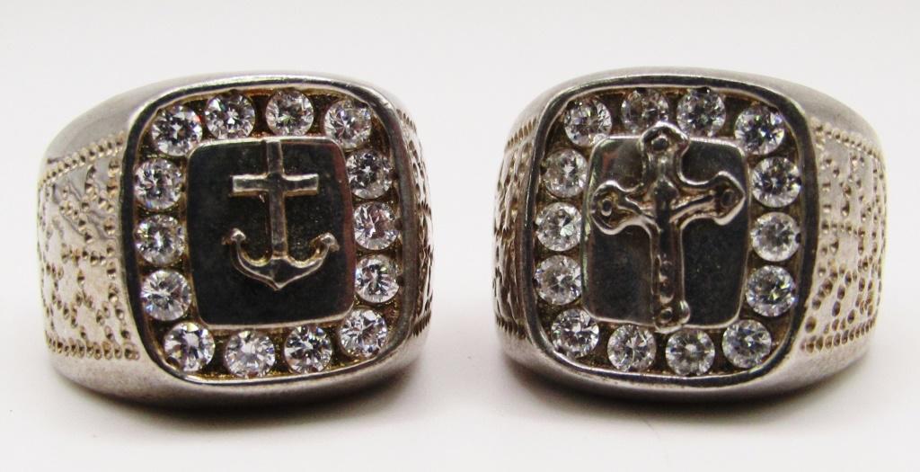 2-CHUNKY STERLING MEN'S FASHION RINGS (1 of 6)