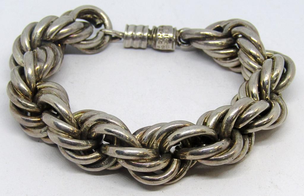 CHUNKY! MEXICO STERLING BRAIDED MEN'S BRACELET (1 of 2)