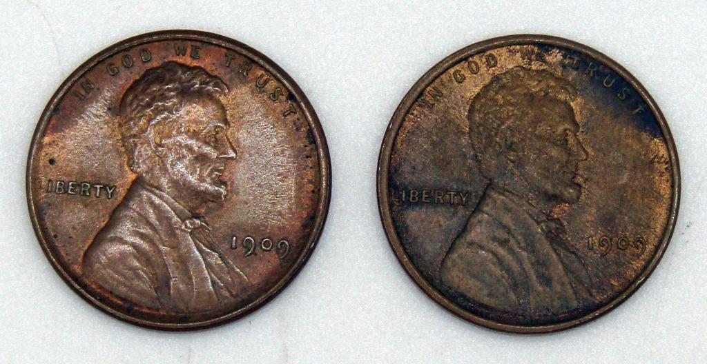 (2) 1909-VDB LINCOLN CENTS: NICE CIRC or BETTER