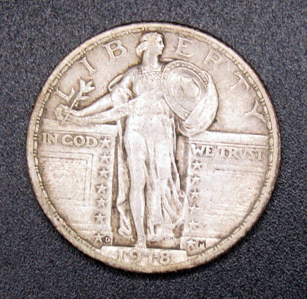 1918-D STANDING QUARTER VF (1 of 2)