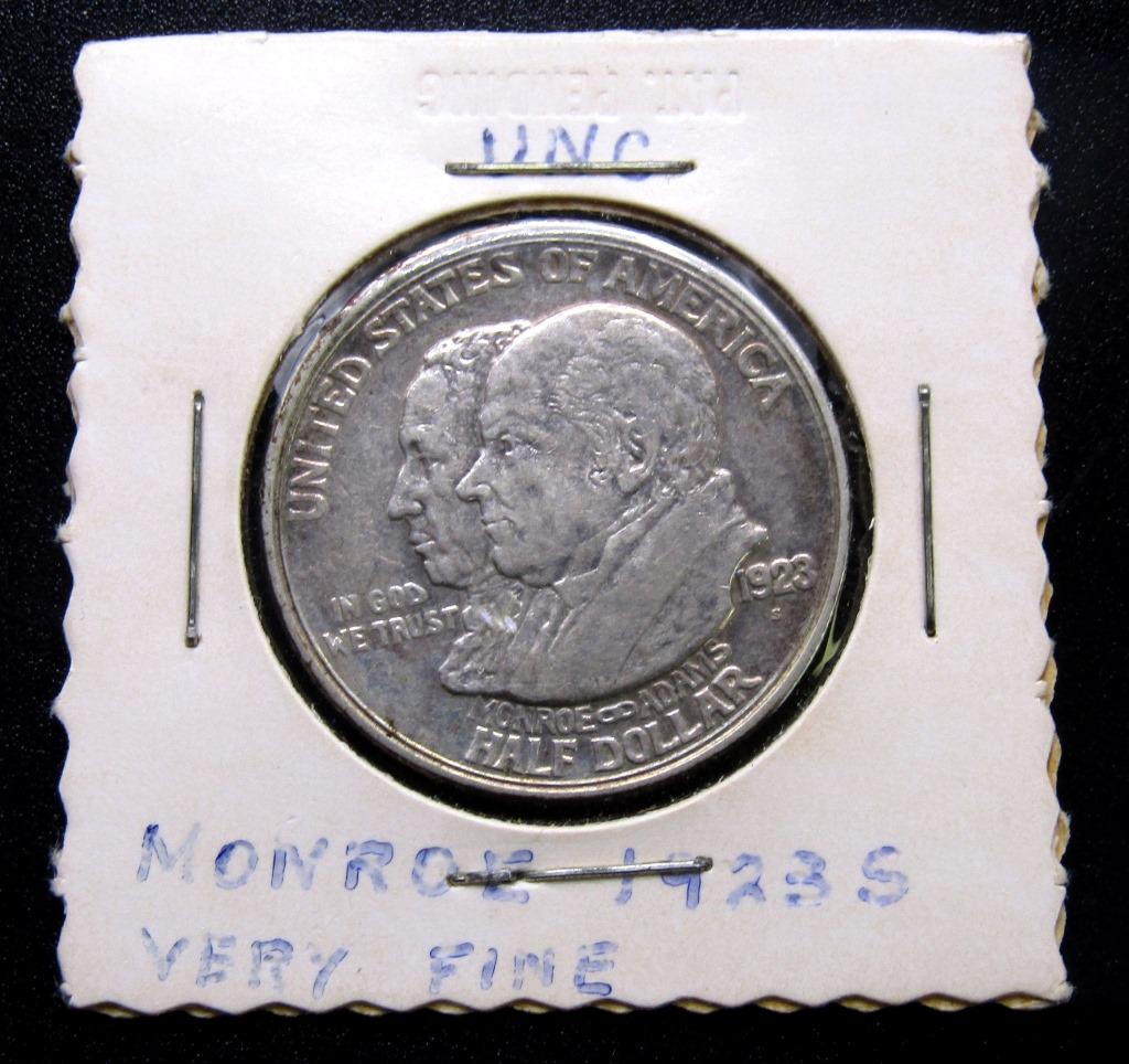 1923-S MONROE HALF DOLLAR: COMMEM HALF DOLLAR