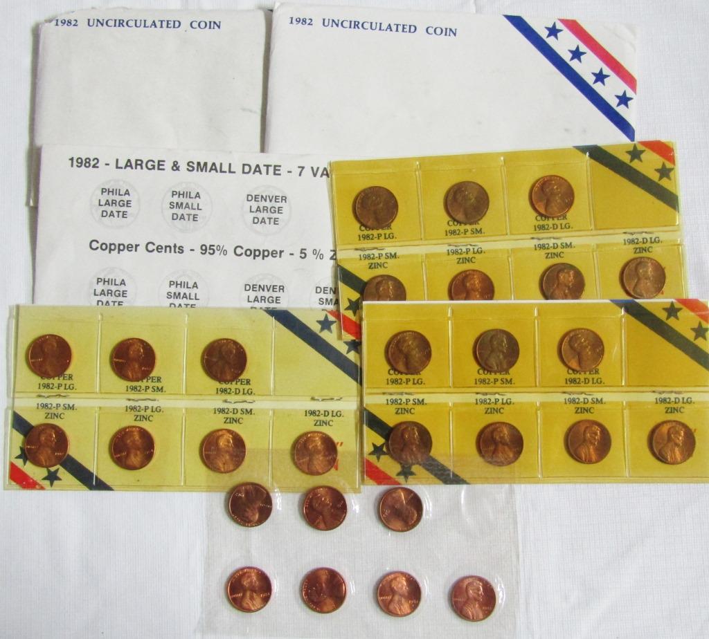 (7) 1982 LINCOLN CENT LARGE & SMALL DATE (1 of 4)