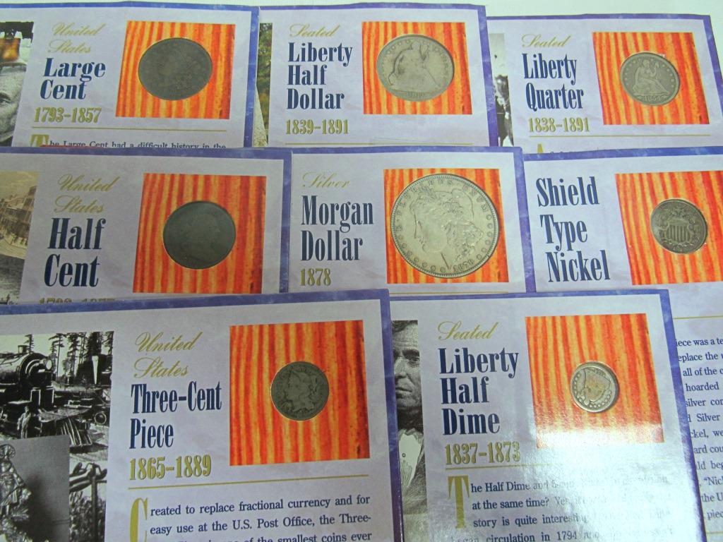 U.S. HISTORY COIN SET: LARGE CENT, SEATED (1 of 9)