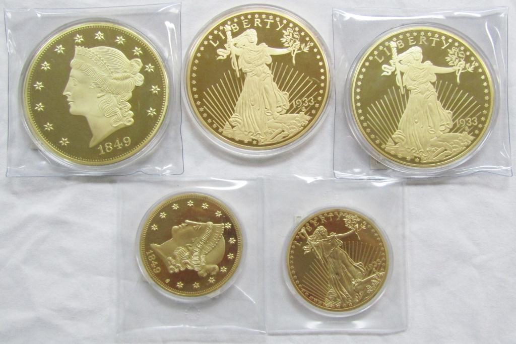 (5) REPLICA GOLD PLATED DREAM COLLECTION COINS! (1 of 4)