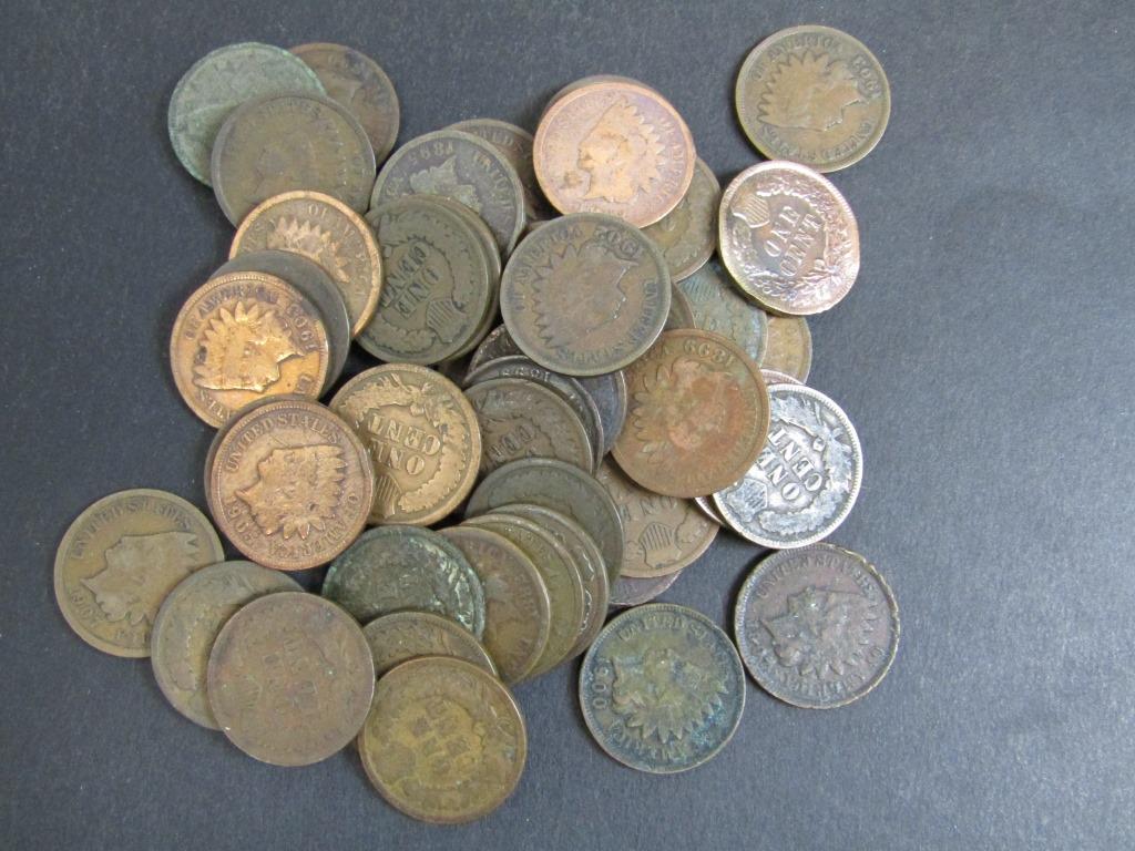 50 INDIAN CENTS MIXED LOT (1 of 1)