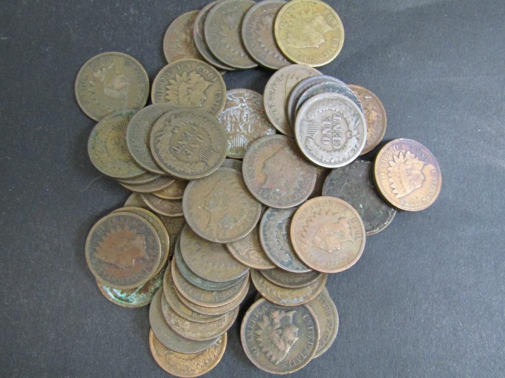 50 INDIAN CENTS MIXED LOT (1 of 1)