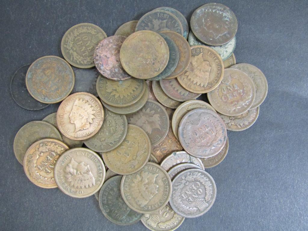 50 INDIAN CENTS MIXED LOT (1 of 1)