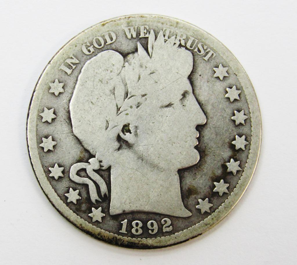 1892-O BARBER HALF DOLLAR - KEY DATE (1 of 2)