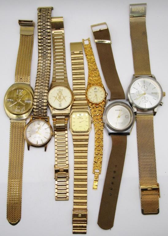 7-VTG MEN'S GOLD TONED WRISTWATCHES (1 of 2)