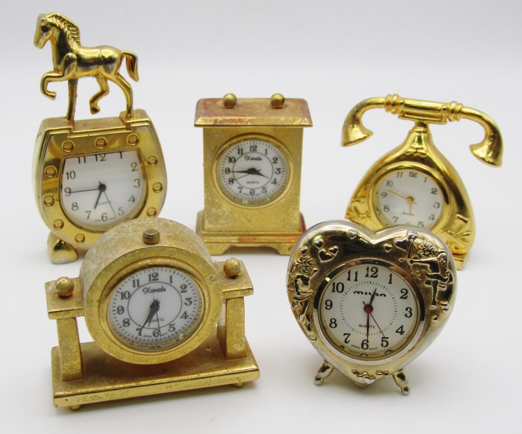 (5) VINTAGE MINI QUARTZ CLOCKS! (1 of 5)