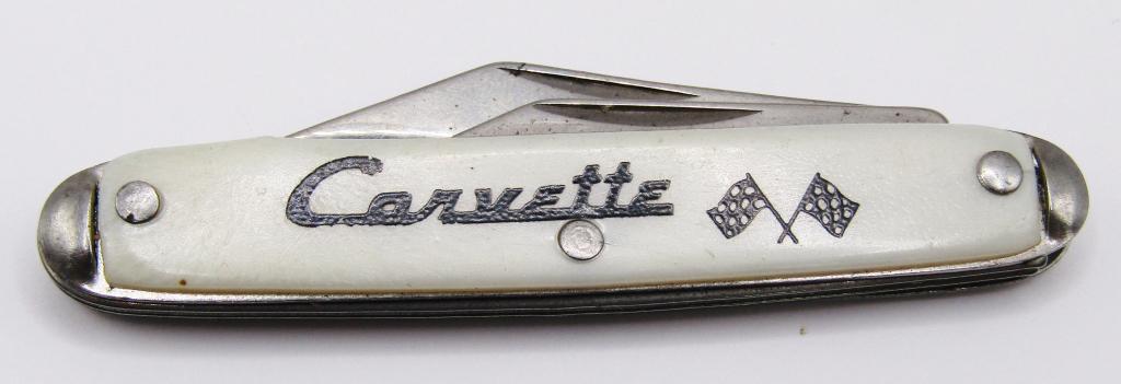 USA CORVETTE VINTAGE 2 BLADE KNIFE (1 of 3)