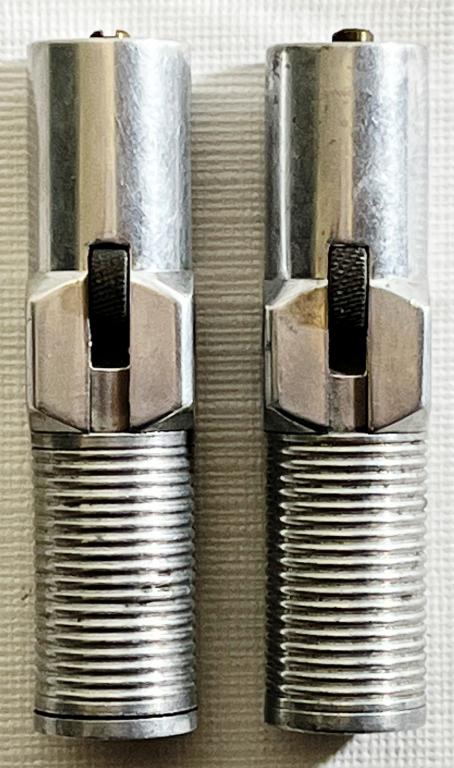 (2) Vintage Nimrod Pipeliter Lighters: (2) Silver Tone Lighters, Marked NIMROD PIPELITERS on bottom, Marked Made in USA, PAT NO. 2432265