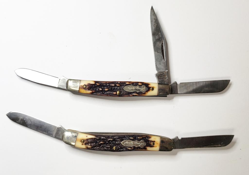 (2) SCHRADE UNCLE HENRY 897UH & 834 UH: LIGHTLY USED - NICE CONDITION