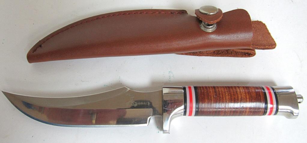 ELK RIDGE 440 STAINLESS FIXED BLADE KNIFE: NEW OLD STOCK with SHEATH