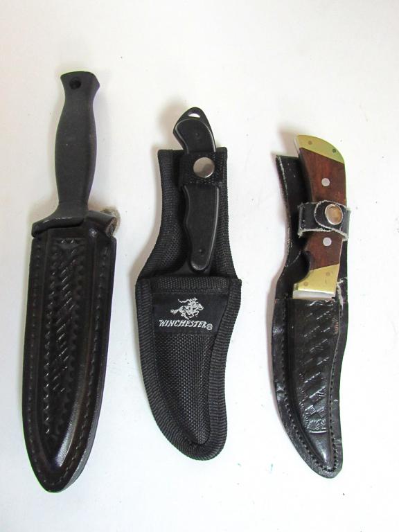 (3) FIXED BLADE KNIVES - WINCHESTER, UC210 (1 of 6)