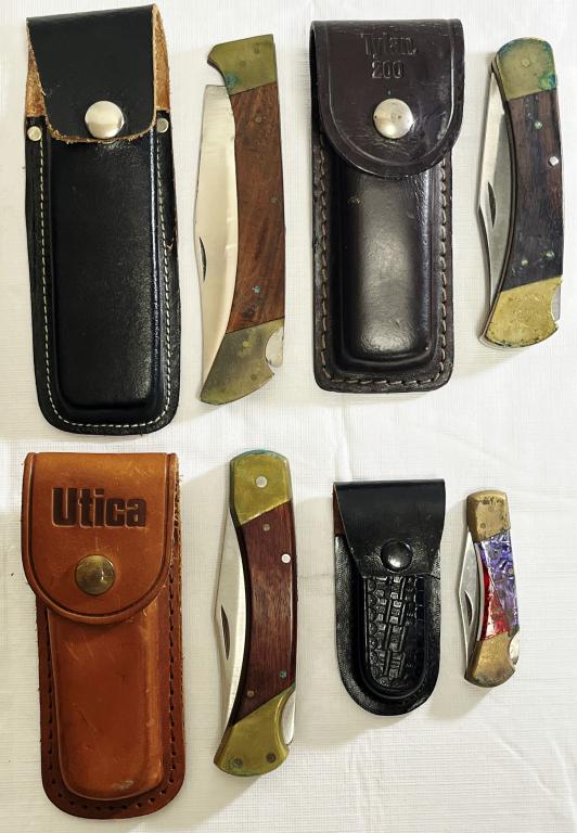 (4) LOCK BACK KNIVES - BUCK 110, SCHRADE LB7 (1 of 4)