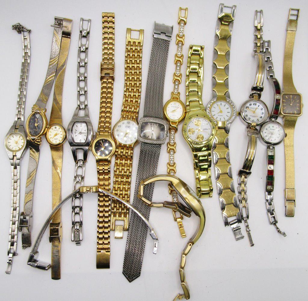 15-LADIES WRISTWATCHES: ELGIN-TIMEIX-SEIKO-: AND OTHERS! ALL WATCHES UNTESTED/PARTS/REPAIR