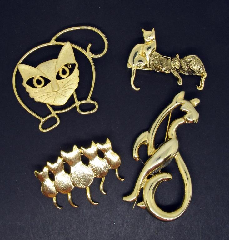 CAT LOVERS BROOCH LOT (1 of 2)