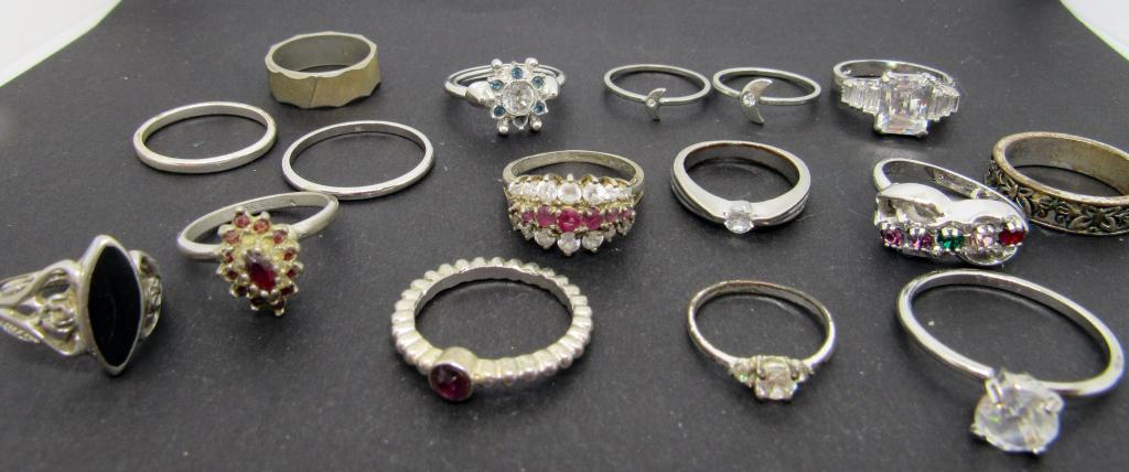 FUN SILVER TONED RING LOT (1 of 4)