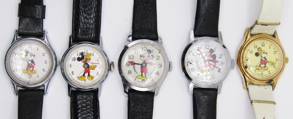 5-VINTAGE DISNEY MICKEY MOUSE WRISTWATCHES (1 of 6)
