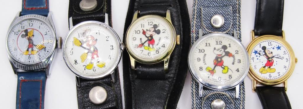 5-VINTAGE DISNEY MICKEY MOUSE WRISTWATCHES (1 of 5)