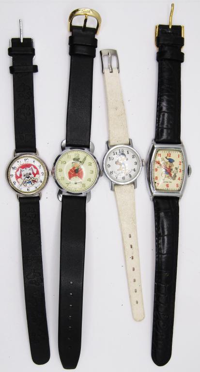 4-VINTAGE CHARACTER WRISTWATCHES: (1)1952 (1 of 4)