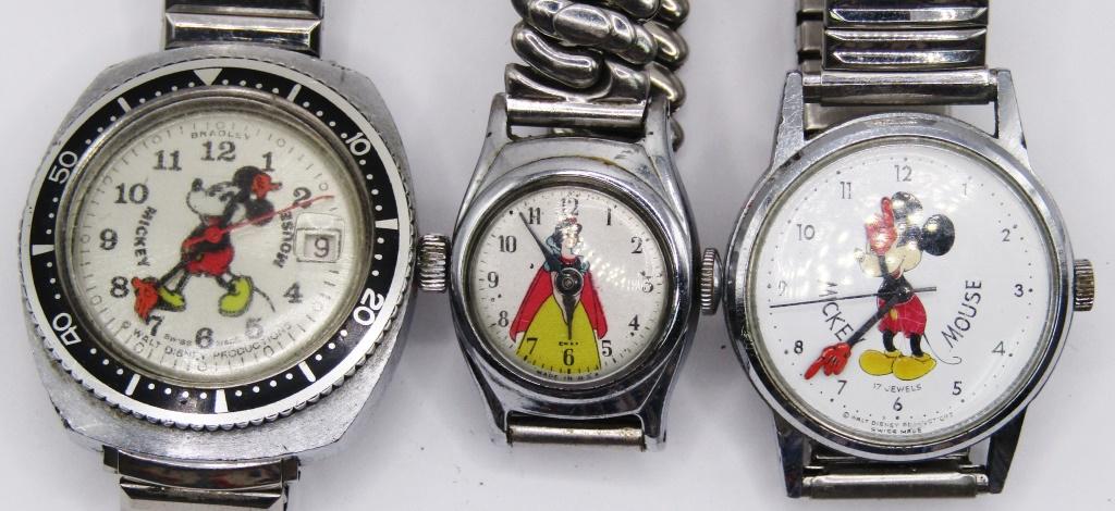 3-VINTAGE DISNEY CHARACTER WRISTWATCHES: (1 of 3)